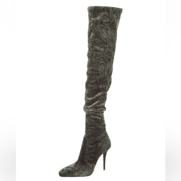 Saint Laurent Velvet Sock Boots - Picture 1 of 5
